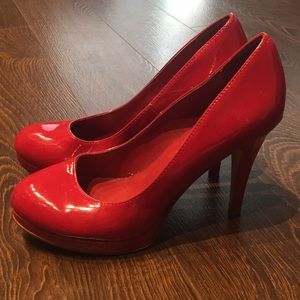 Shiny Red stiletto heels
